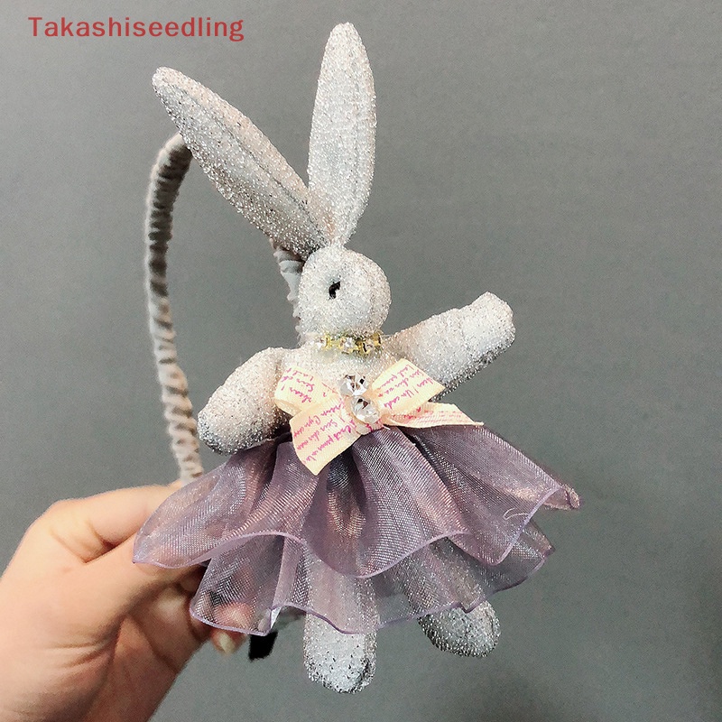 (Takashiseedling) Kẹp Tóc Công Chúa Bằng Vải Hình Thỏ Dễ Thương Ngọt Ngào Cho Bé Gái