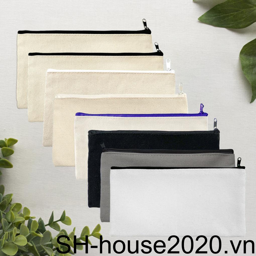 Set 10 Túi Canvas Đựng Bút Chì Vẽ Trang Điểm Cho Học Sinh
