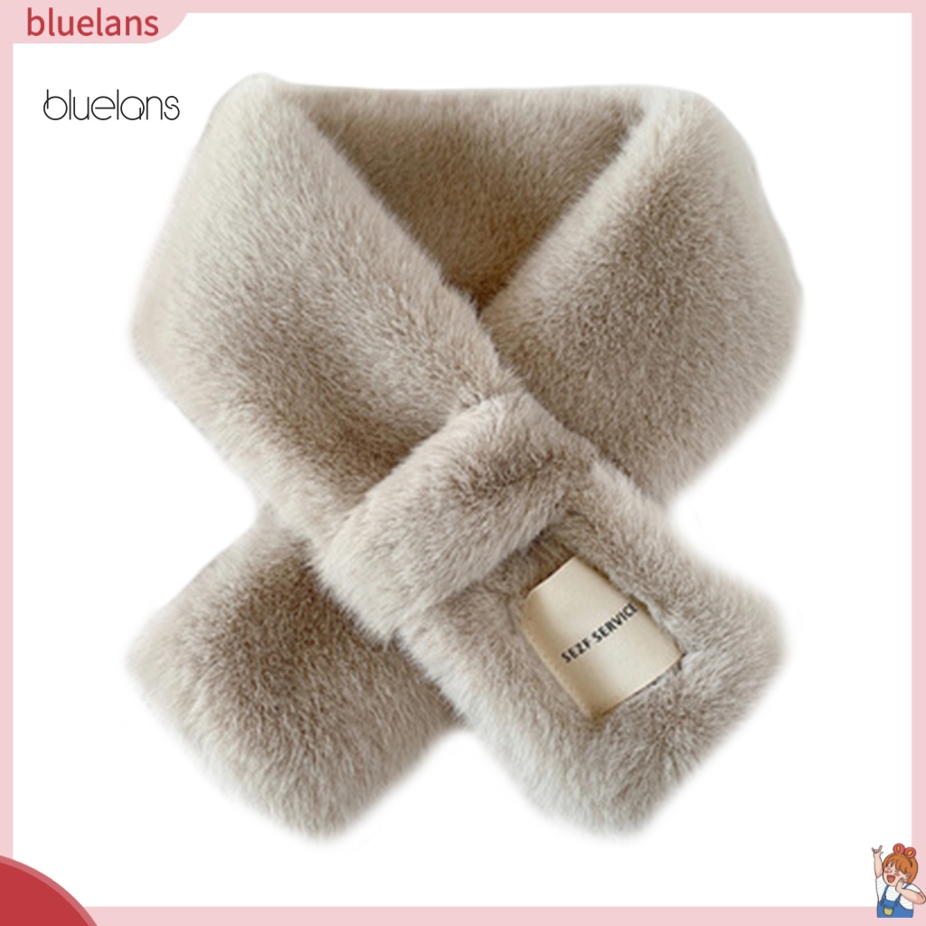 Khăn Choàng Cổ Bằng Lông Thỏ Nhân Tạo Màu Trơn Dày Dặn Giữ Ấm Dành Cho Nữ