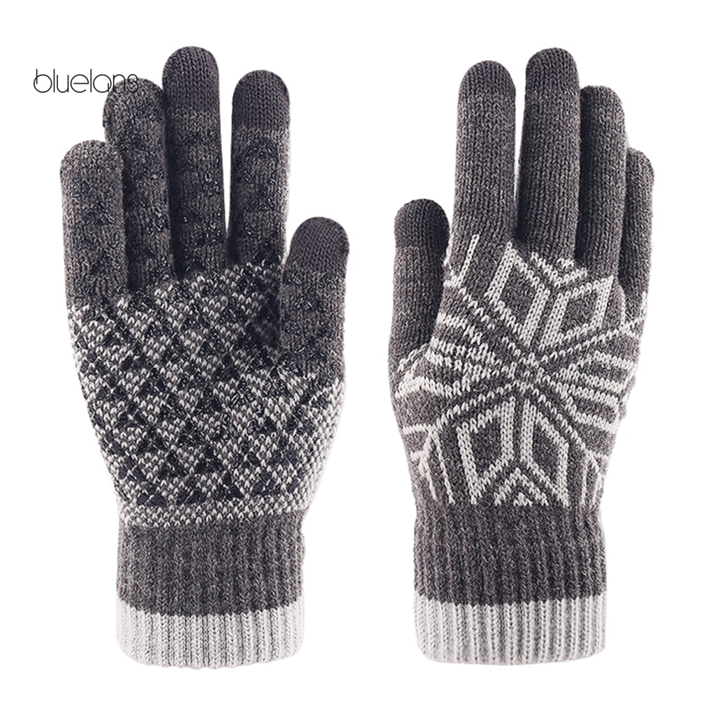 1 Đôi Găng Tay Len Dày Dặn Có Thể Chạm Màn Hình Cảm Ứng