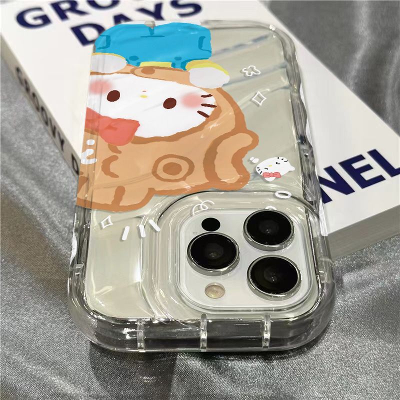 Ốp Điện Thoại Dẻo Họa Tiết Hoạt Hình Kitty Dễ Thương Chống Sốc Cho iPhone12 14Promax 78Plus 1311