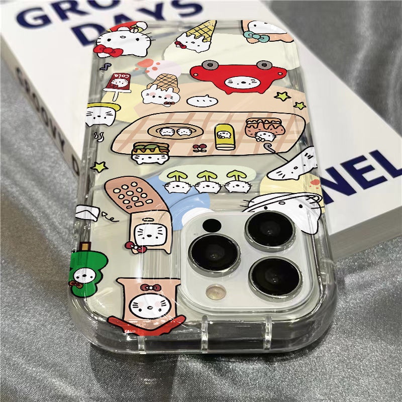 Ốp Điện Thoại Mềm Trong Suốt In Hình Mèo Hoạt Hình Dễ Thương Cho iPhone14promax 1312 / 11 7 / 8plus xr / sins N7V0