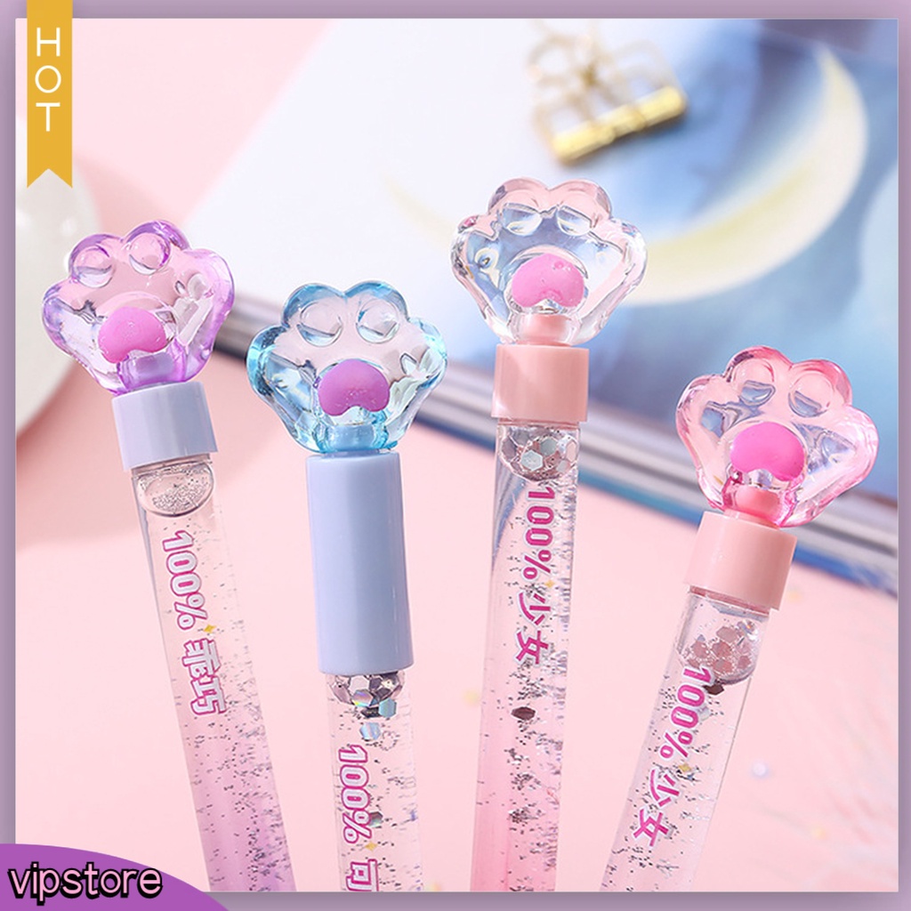 <VIP> Bút Bi Trong Suốt Hình Dấu Chân Mèo Xinh Xắn