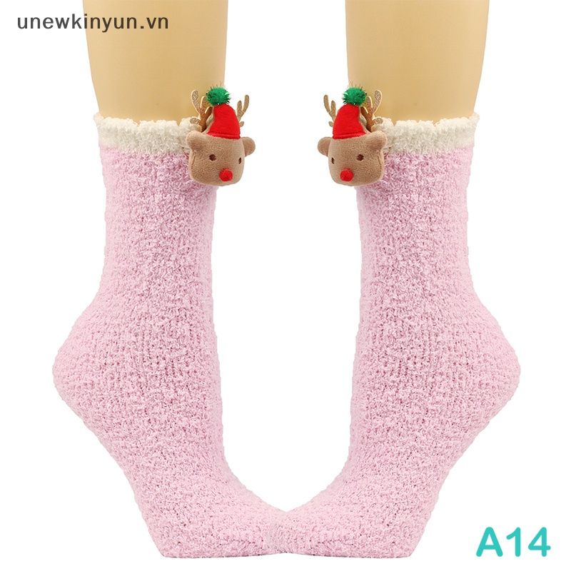 1 Đôi Tất Nhung Dày Giữ Ấm Chống Lạnh Họa Tiết Hoạt Hình Cho Nữ