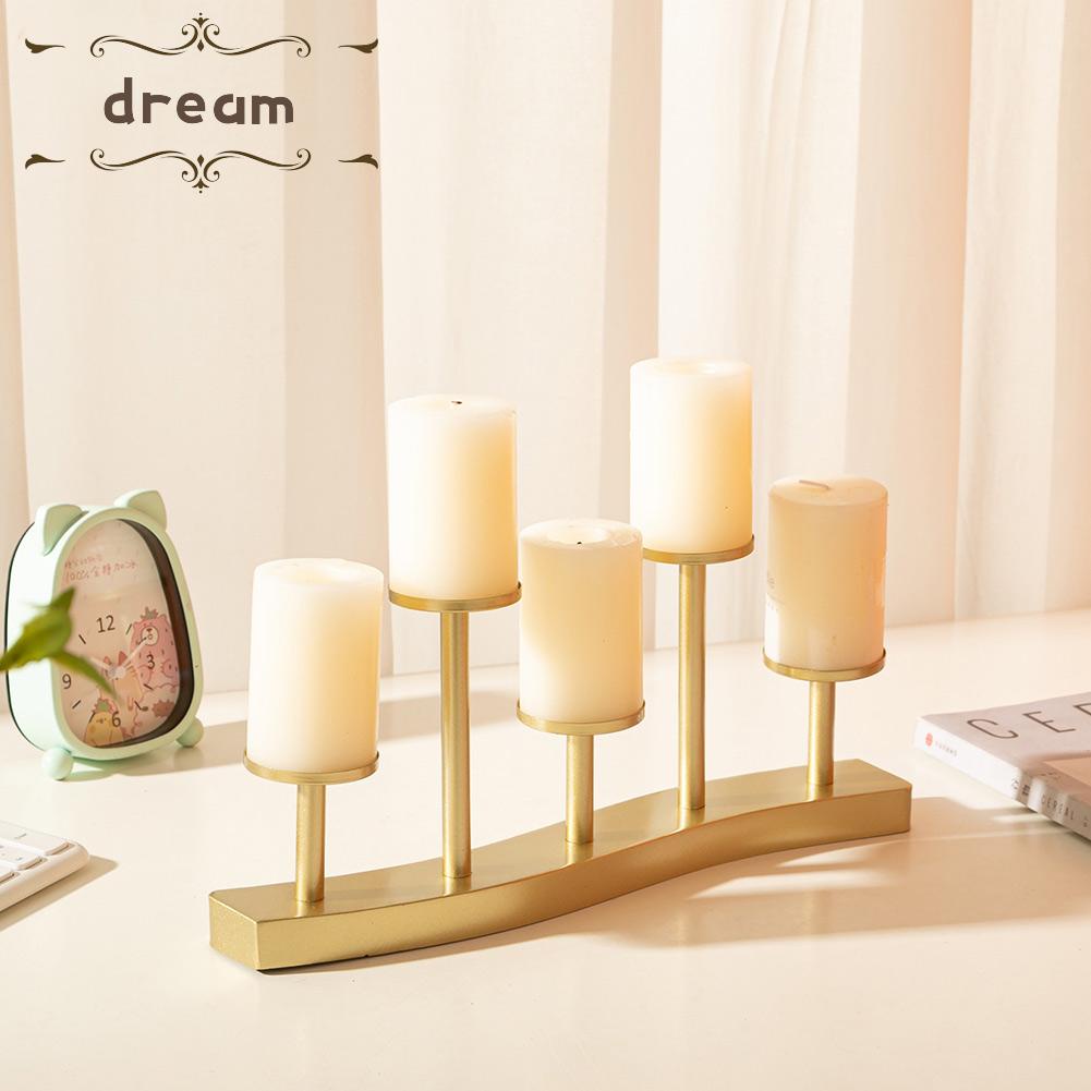 【DREAMLIFE】Candle Holder Candle Stand Elegant Metal Table Candlestick 32x13.6x5cm