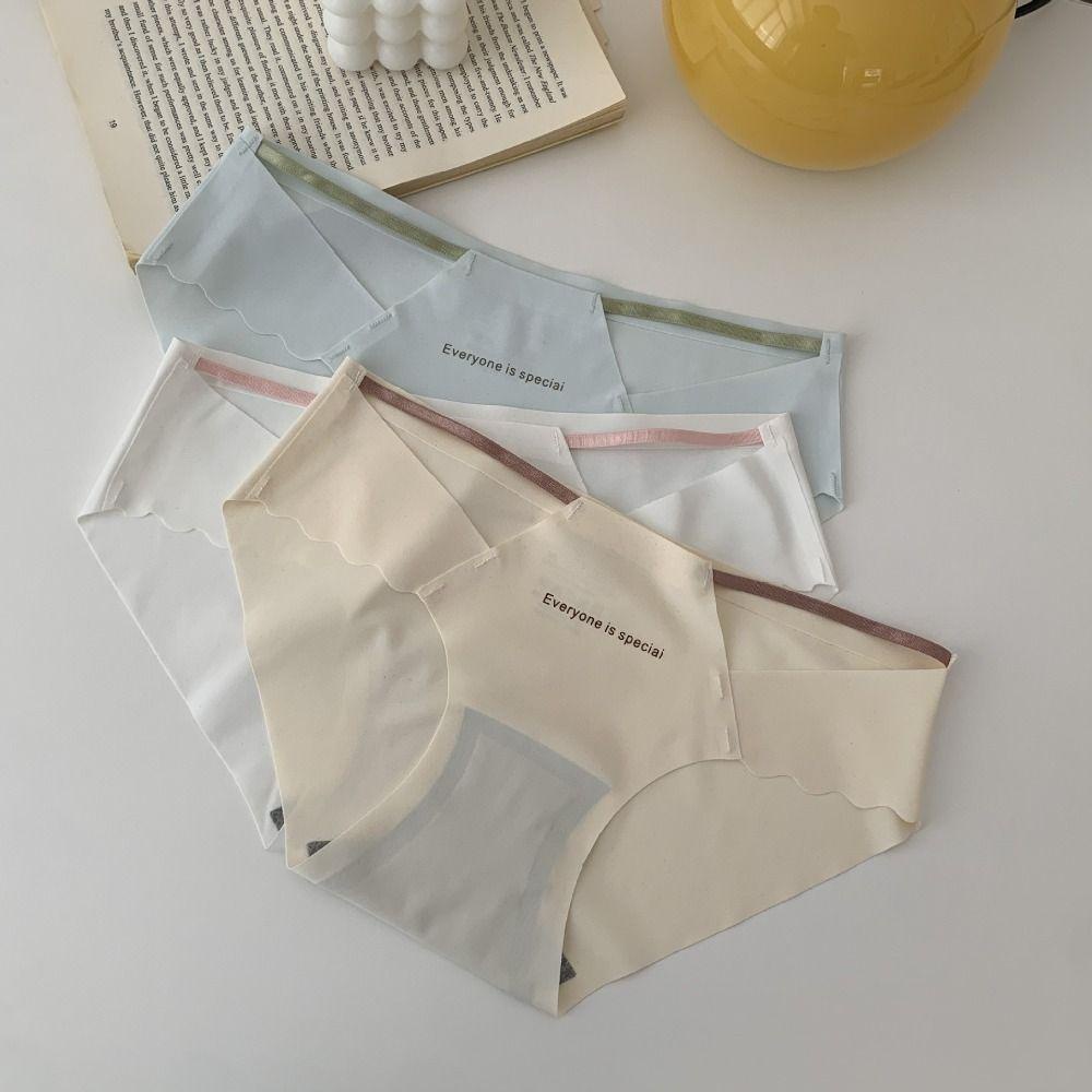 Quần Lót Lụa Lạnh Mềm Mại Siêu Mỏng Không Đường May Lưng Thấp Kiểu Hàn Quốc