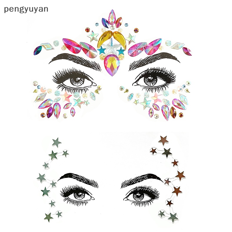 [pengyuyan] Đá Dán Mặt Trang Sức Tự Dính Cho Bữa Tiệc Mardi Gras [Mới]