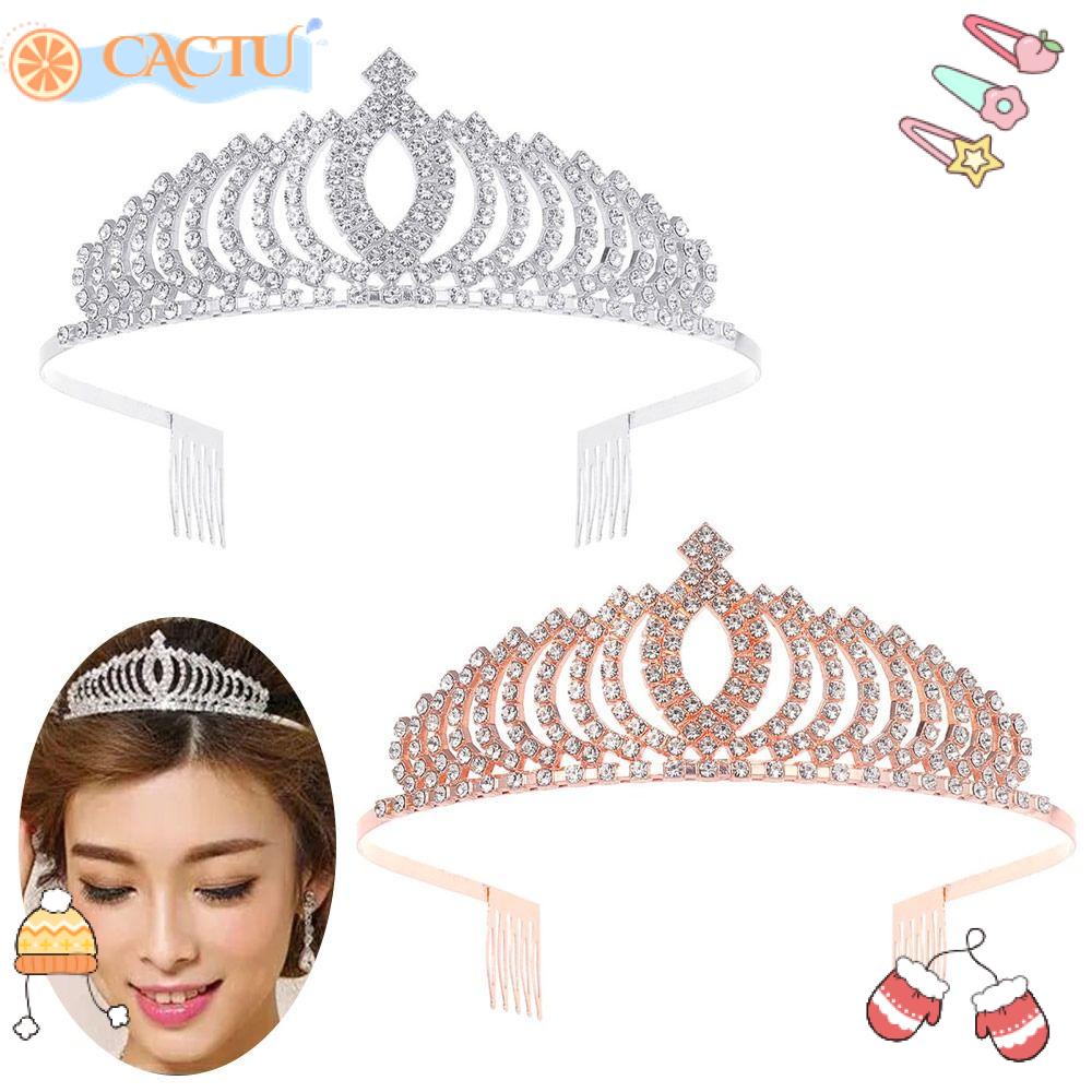 CACTU Vương Miện Hợp Kim Đính Đá Lấp Lánh Sang Trọng