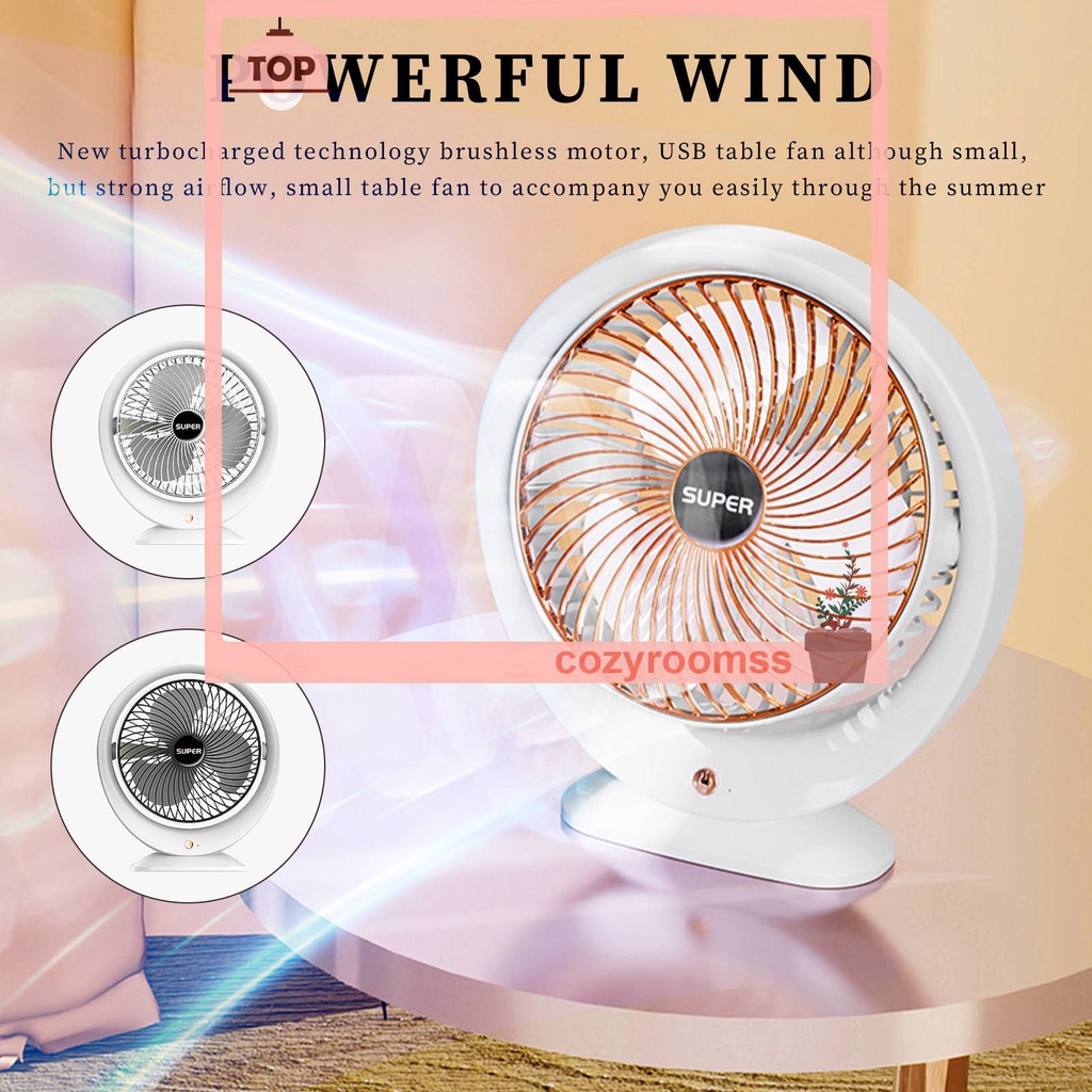 Quạt USB Mini Để Bàn Xoay 180 Độ 1200mAh 5V 4.5W Tiện Dụng Cho Gia Đình