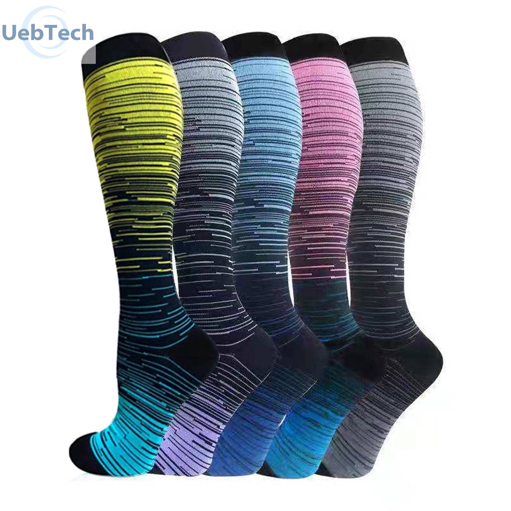 Set 5 Cặp Vớ Thể Thao Thoáng Khí Họa Tiết Sọc Hiệu Ứng Đẹp Mắt