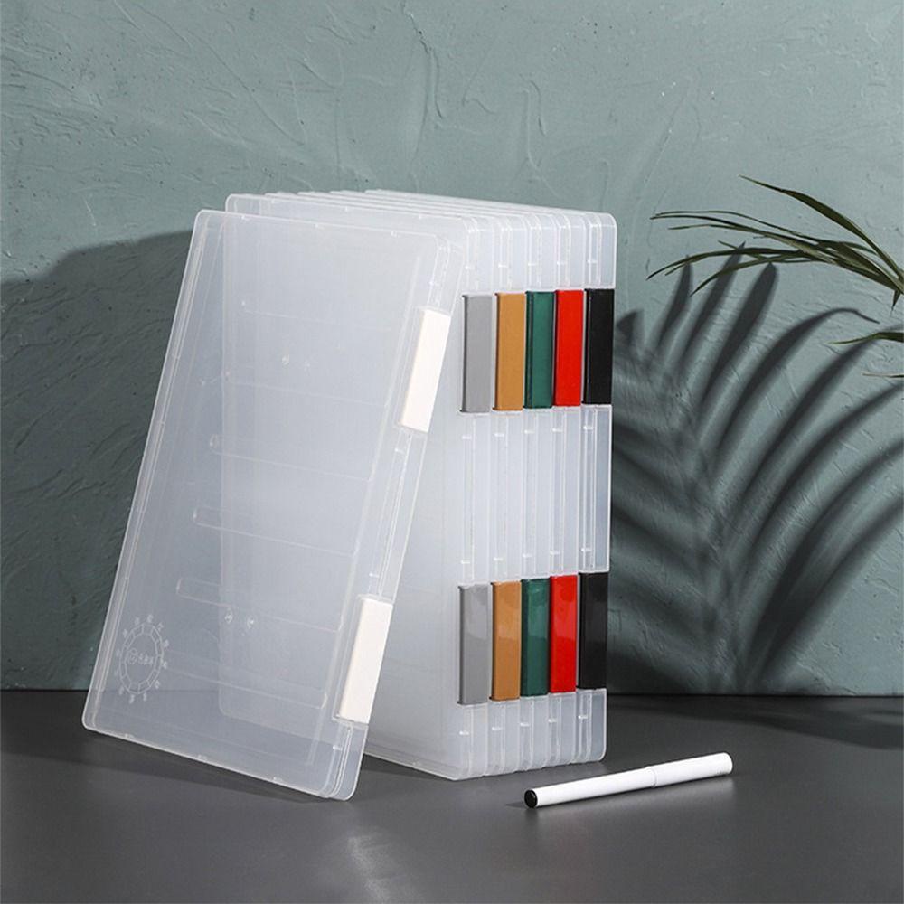 BERNARDO Hộp Đựng Tài Liệu Khổ A4 Bằng Nhựa PP Trong Suốt 12 Màu Để Bàn Chống Bụi Đa Năng