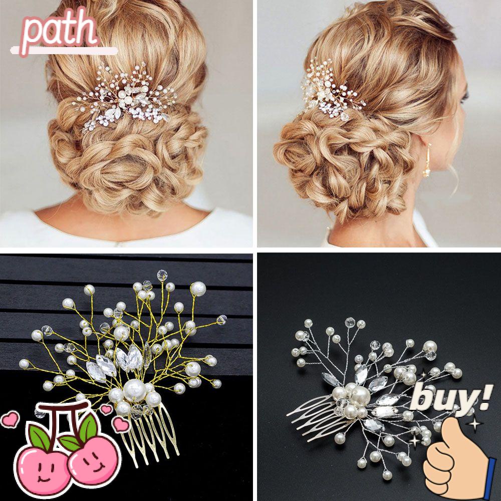 PATH Lược Cài Tóc Hình Vương Miện Đính Pha Lê Cho Cô Dâu