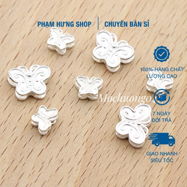🔥 CHUYÊN SỈ 🔥 Charm con bướm bạc hàng siêu đẹp - Bạc tốt loại 1, PH255