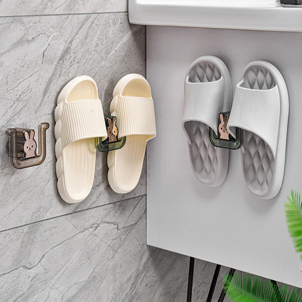Giá đỡ dép phòng tắm treo tường làm khô không đục lỗ đơn giản dễ thương