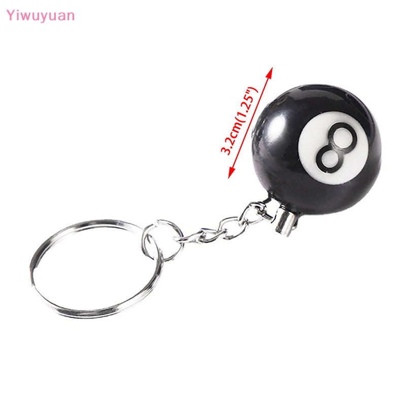 Móc Chìa Khóa Hình Quả Bida Số 8 Màu Đen 32mm Bằng Nhựa Resin Sáng Tạo Mới