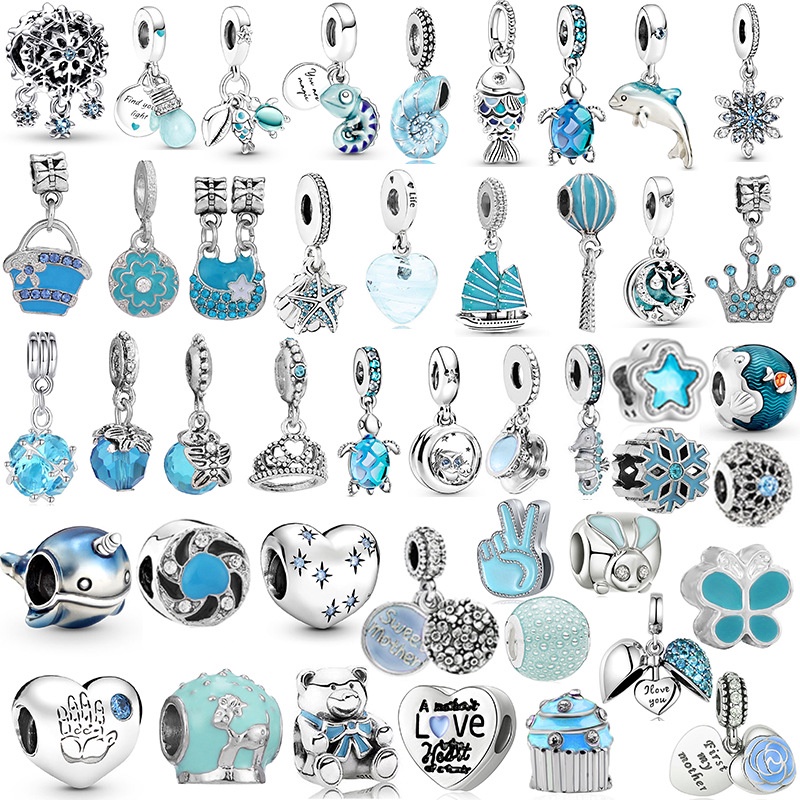 Hạt Charm Pha Lê Xanh Da Trời Phù Hợp Làm Trang Sức Thời Trang Cho Nữ