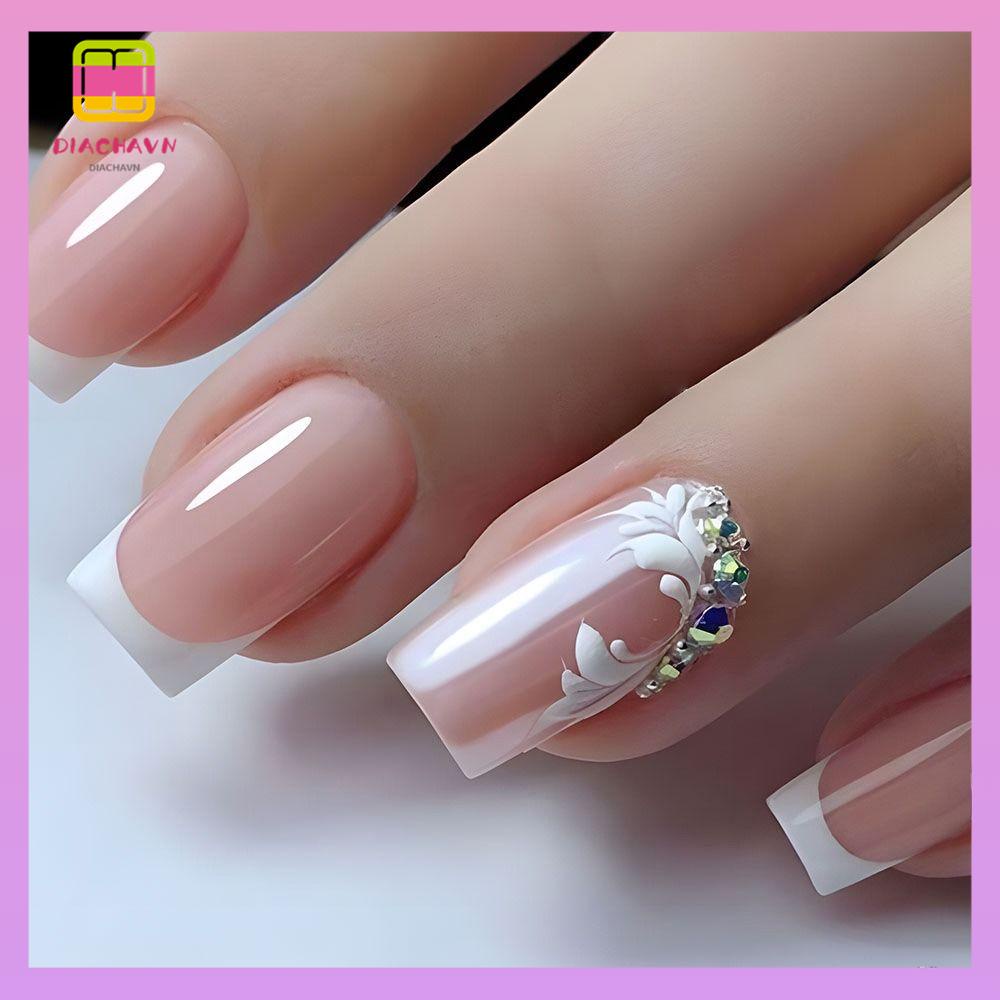 DIACHAVN Móng Tay Giả Che Phủ Toàn Diện Phong Cách Pháp