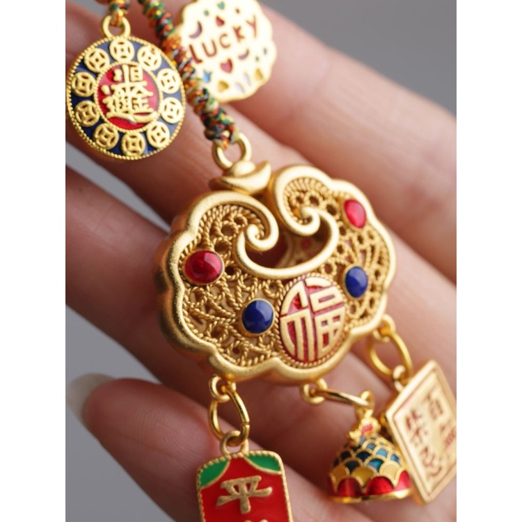 Dây Chuyền Mặt Ổ Khóa Gương Chiếu Hậu Xe Hơi Bằng Cát Vàng Phong Cách Haobing boutiqu Cao Cấp Dành Cho Nam Nữ