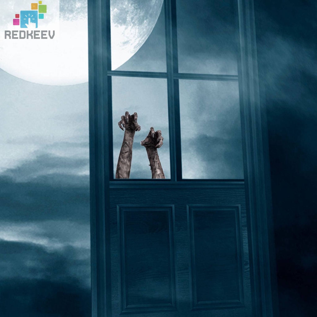 2 Miếng Dán Tường / Cửa Sổ Hình Bàn Tay Ma Kinh Dị 3D