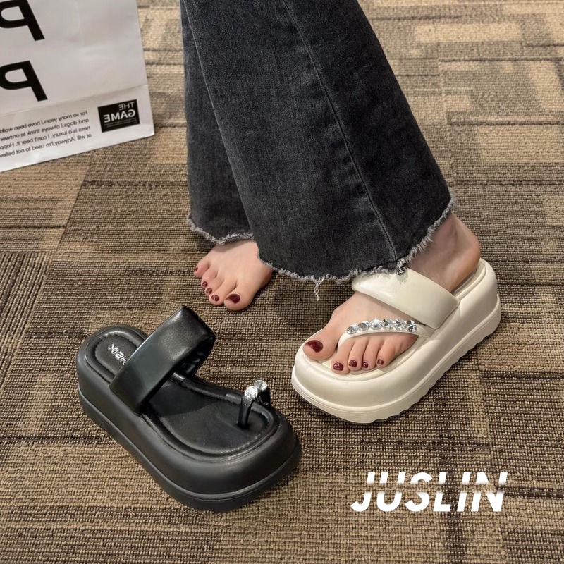 JUSLIN dép dép nữ sandal nữ dép bánh mì nữ dép bánh mì nữ 2023 NEW 062902