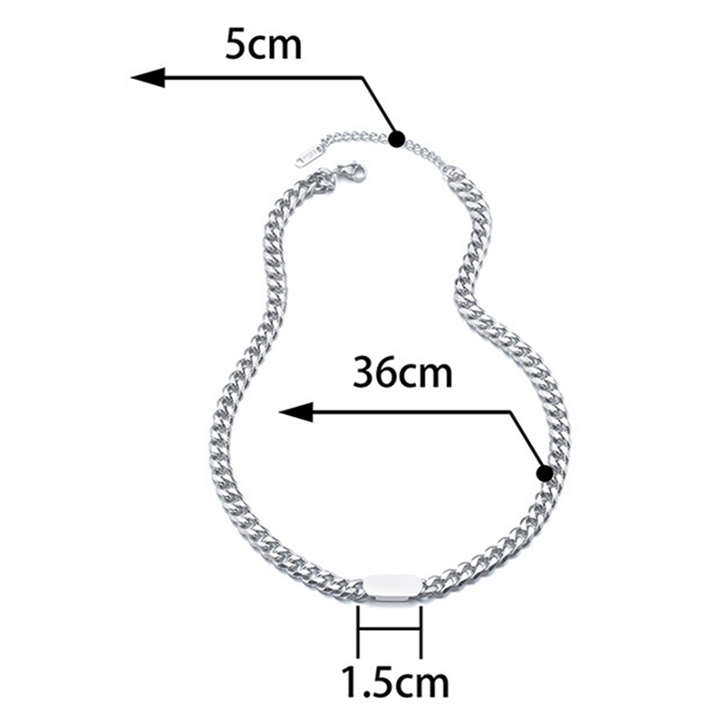 Ygt Vòng cổ Mặt Vuông Đơn Giản Phong Cách Hip Hop Cho Cặp Đôi