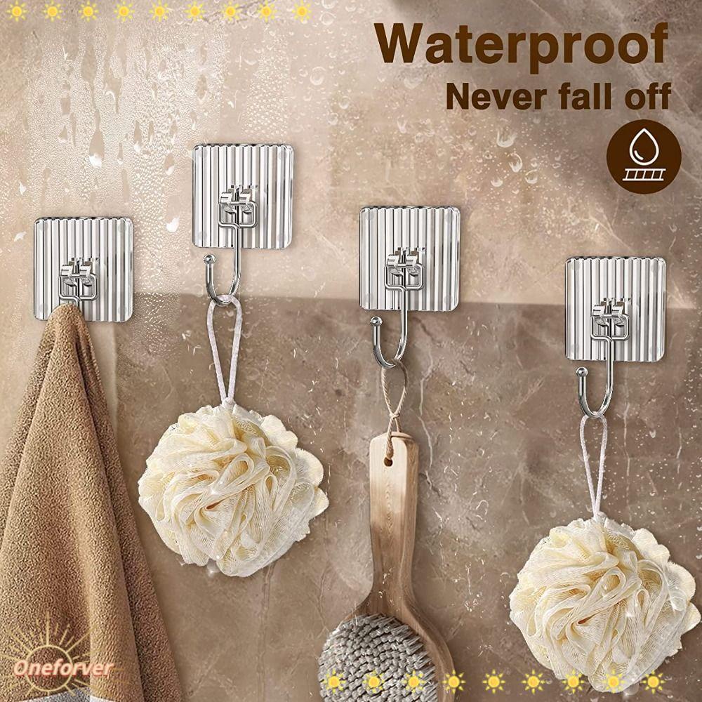 FOREVER Bộ 8 Móc Treo Đồ Dán Tường Bằng Acrylic Trong Suốt Chống Thấm Nước / Dầu / Rỉ Sét Tiện Dụng Cho Cửa Nhà