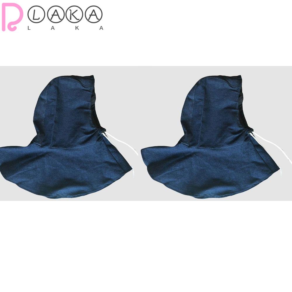 LAKAMIER Set 2 Đệm Lót Bảo Vệ Đầu Bằng Cotton Màu Đen Có Thể Điều Chỉnh Bảo Vệ Cổ Cho Người Lớn