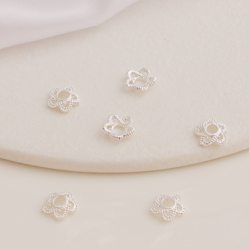 Bộ 50 Hạt Xỏ Lỗ Màu Vàng / Bạc 14K Dùng Làm Trang Sức diy