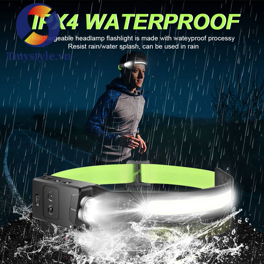 Đèn Pha LED COB Cảm Biến Tích Hợp Pin Sạc USB