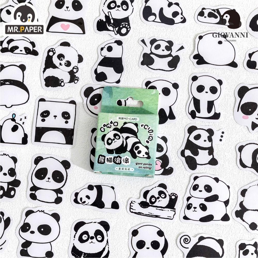 GIOVANNI Hộp 45 Miếng Dán Hình Gấu Trúc Dễ Thương Chống Thấm Nước Trang Trí Vali Hành Lý Cho Bé