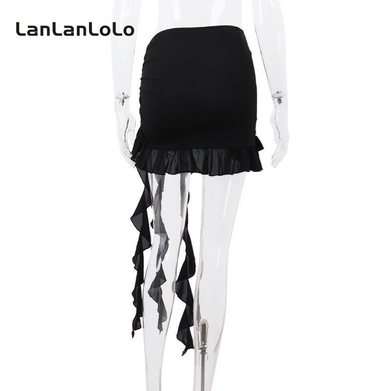 Set Áo Váy Lưới Khoét Lỗ Màu Trơn Họa Tiết Bướm Gợi Cảm Thời Trang Mùa Hè 2023 Dành Cho Bạn Nữ