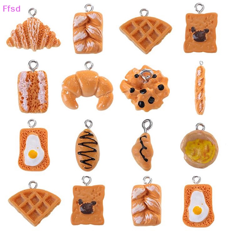 {Ffsd} Set 10 Mặt Dây Chuyền Resin Mini Hình Hamburger Ch Diy Làm Trang Sức Bán Chạy