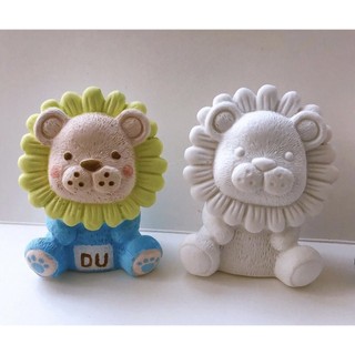 Tô tượng thạch cao sư tử mini k tặng kèm màu và cọ