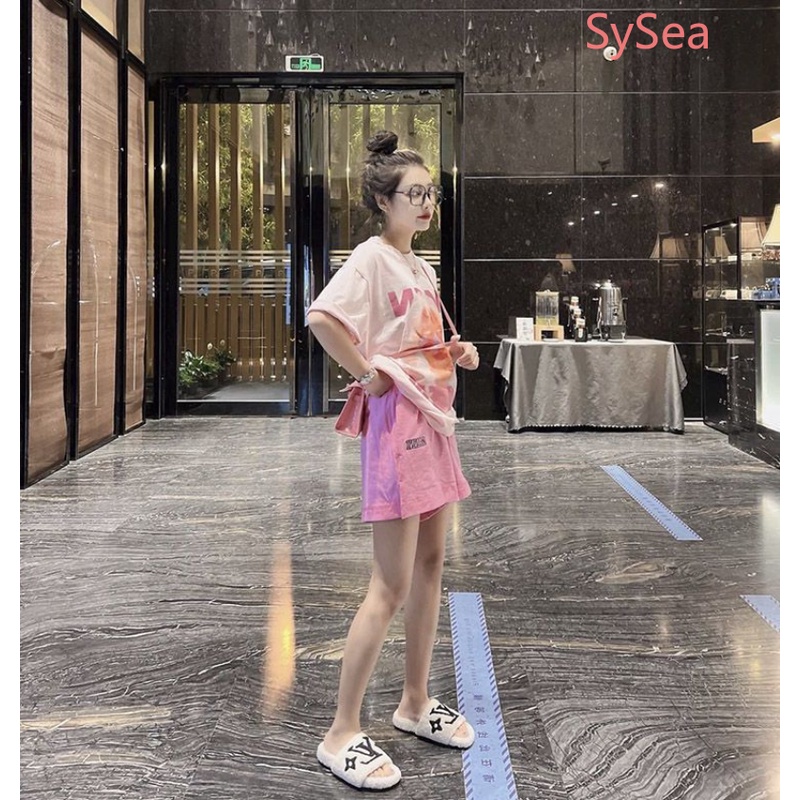 Plus Set Áo Sơ Mi Dáng Rộng + Quần Short Năng Động Thời Trang Mùa Hè Theo Phong Cách Hàn Quốc Cho Nữ