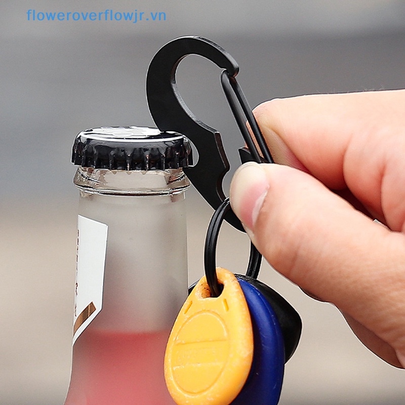 Móc Khóa Carabiner Kiêm Đồ Khui Nắp Chai Đa Năng Bằng Kim Loại