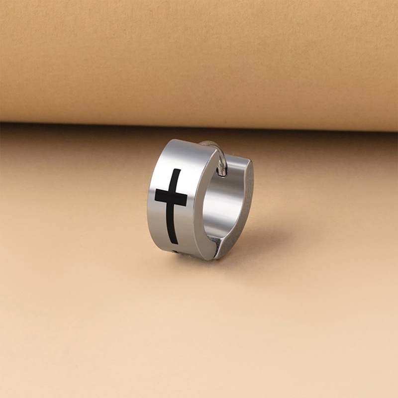 1 Khuyên Tai Hình Thánh Giá Bằng Thép Không Gỉ