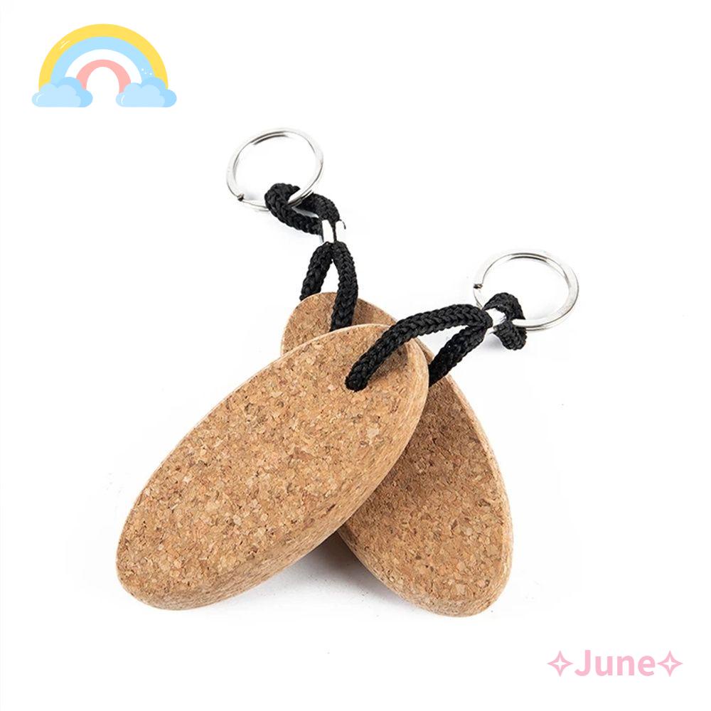 JUNE Set 2 Móc Khóa Hình Quả Cầu Bằng Nút Bần Có Thể Gấp Gọn Tiện Dụng Giá Đỡ