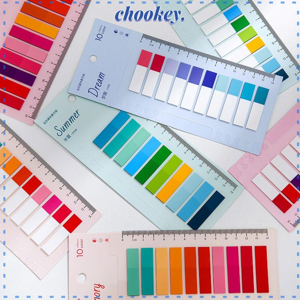 CHOOKEY Set 4 Túi Giấy Dán Ghi Chú Đánh Dấu Trang Sách Nhiều Màu Sắc