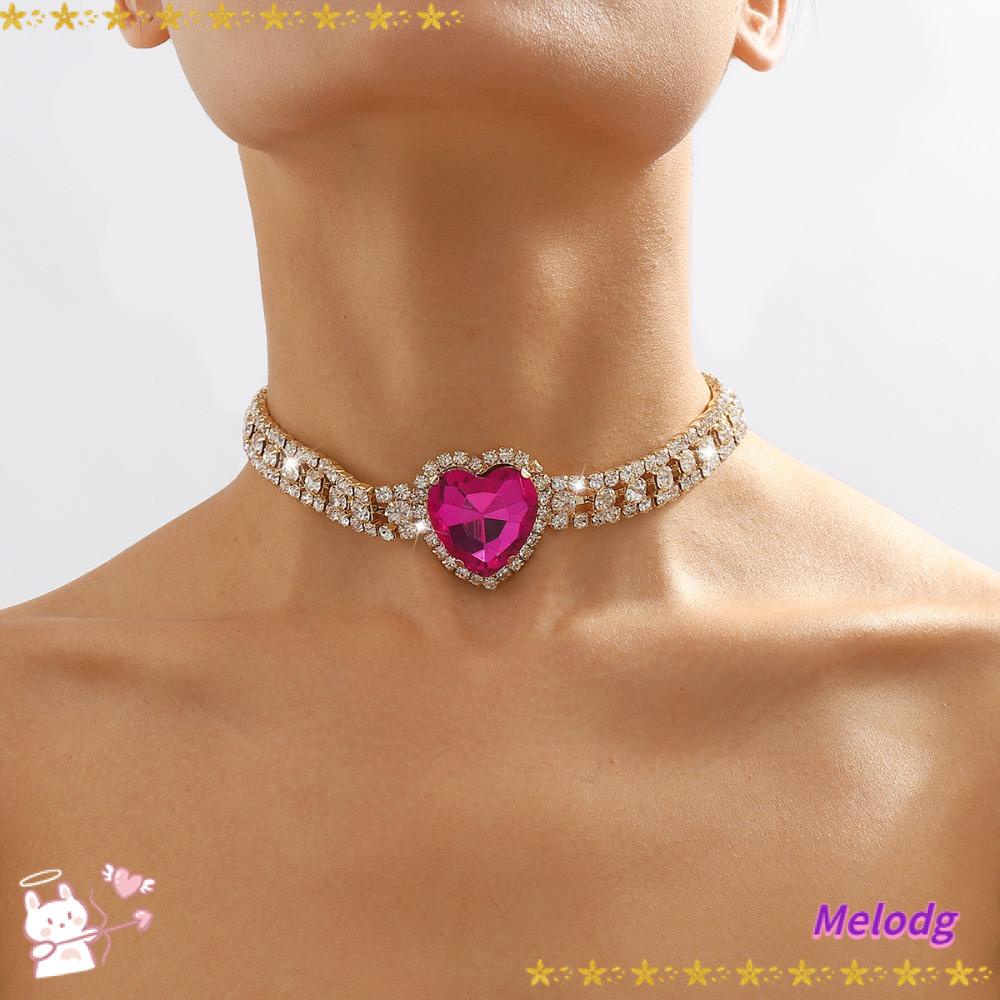 MELODG Vòng Cổ Choker Hình Trái Tim Sang Trọng Thời Trang Cho Nữ