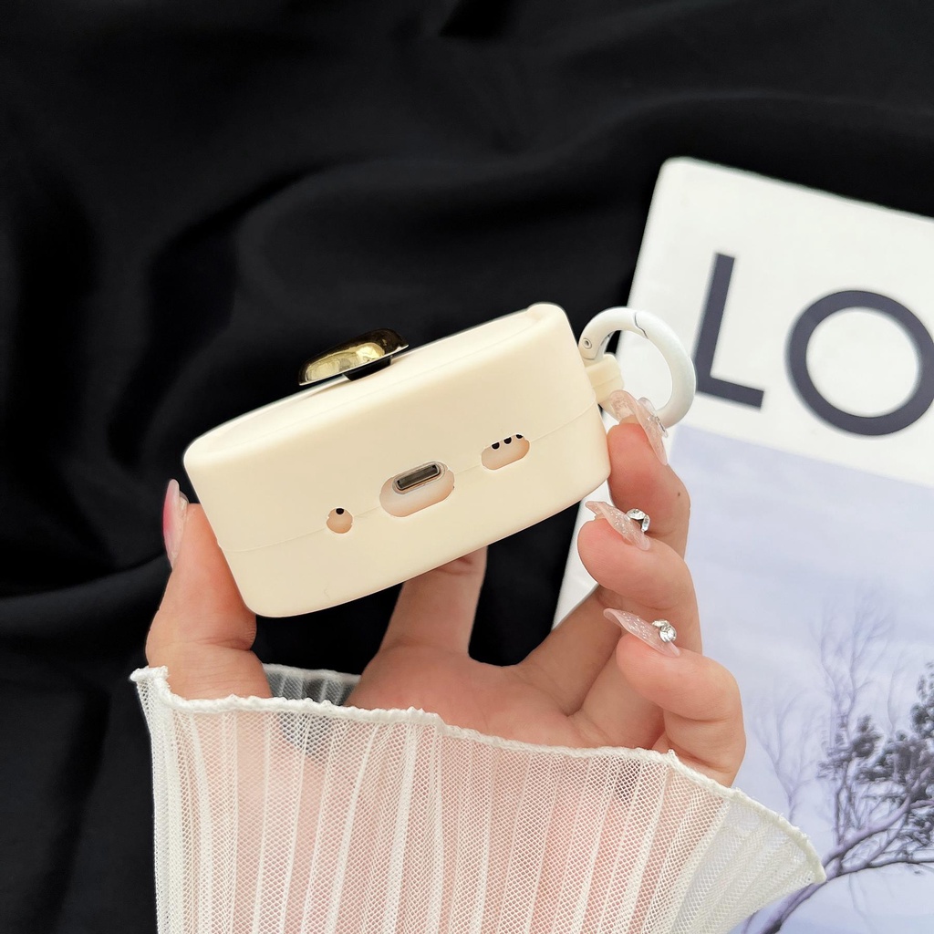 Vỏ Bảo Vệ Hộp Sạc Tai nghe không dây AirPods 1 / 2 / 3 Gen Pro2 2022 Bằng Silicon Mềm Chống Rơi Hình Trái Tim Có Móc Treo DIY