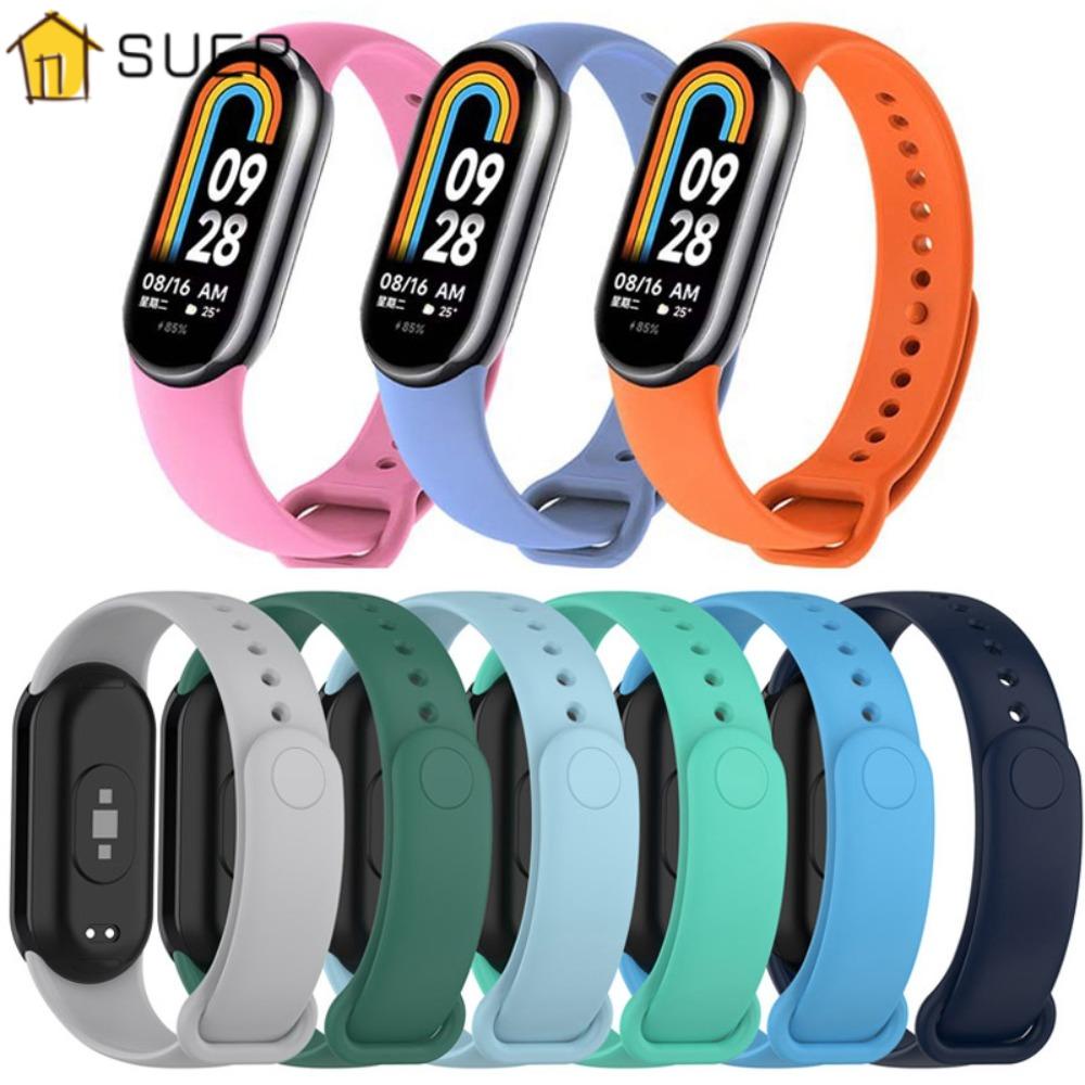 SUENIN Dây Đeo Thay Thế Chất Liệu Silicon Màu Trơn Cho Xiaomi Mi Band 8