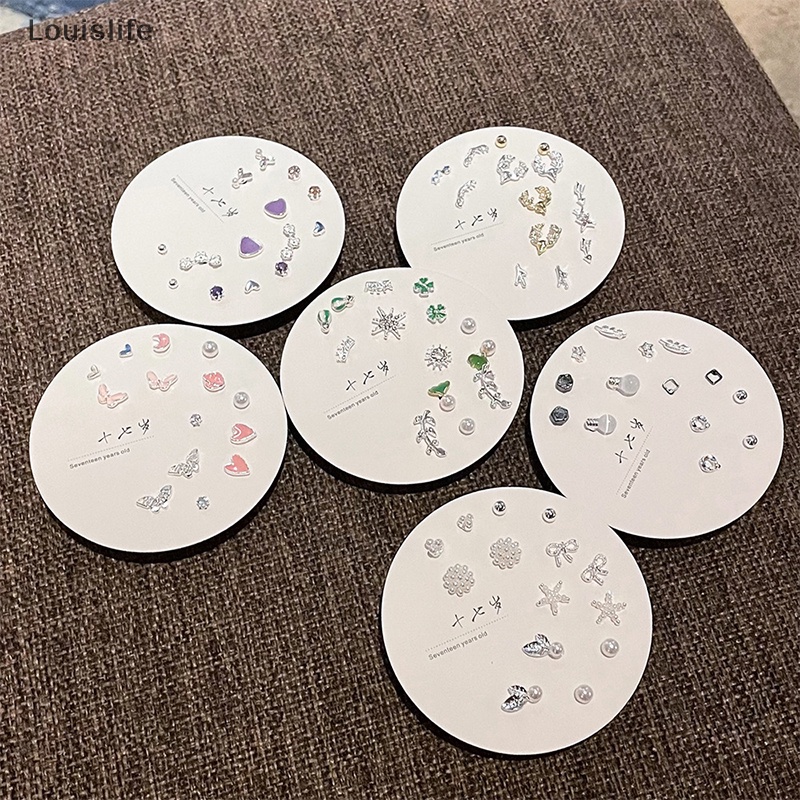 Set 7 Đôi Bông Tai Louislife Phong Cách Hàn Quốc Thời Trang Cho Nữ