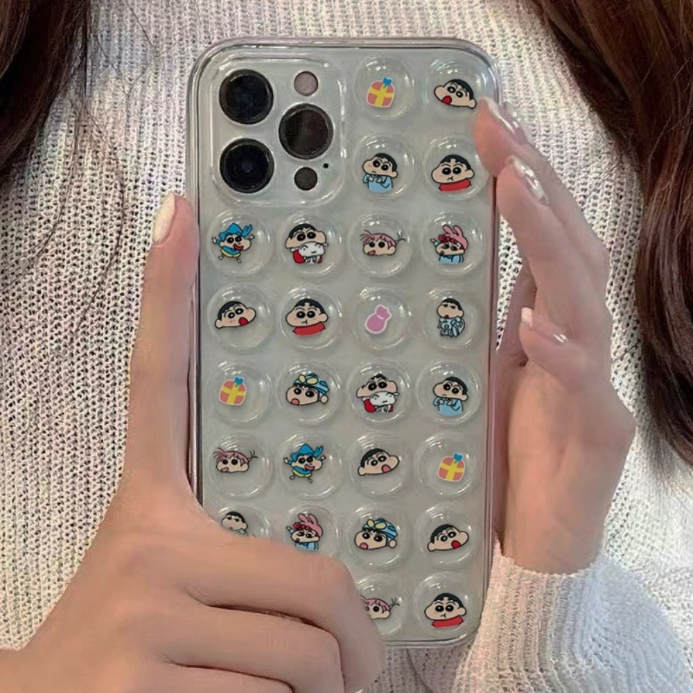 Ốp Điện Thoại TPU Dẻo Họa Tiết Hoạt Hình Cậu Bé Bút Chì Dễ Thương Cho IPhone 14 13 12 11 Pro Max X XR 8 7 Plus