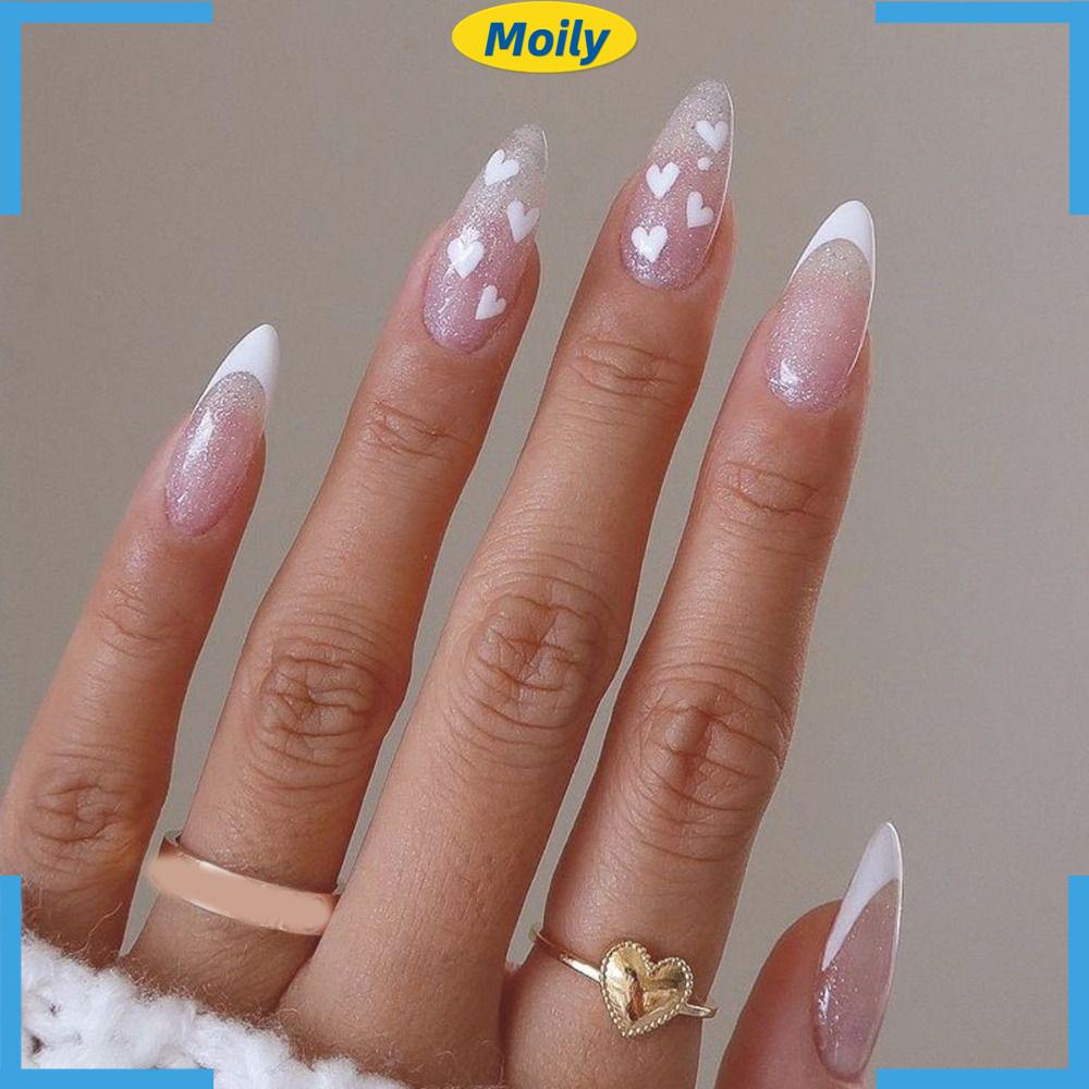 MOILYVN Móng Tay Giả Dạng Nhấn DIY Phong Cách Pháp