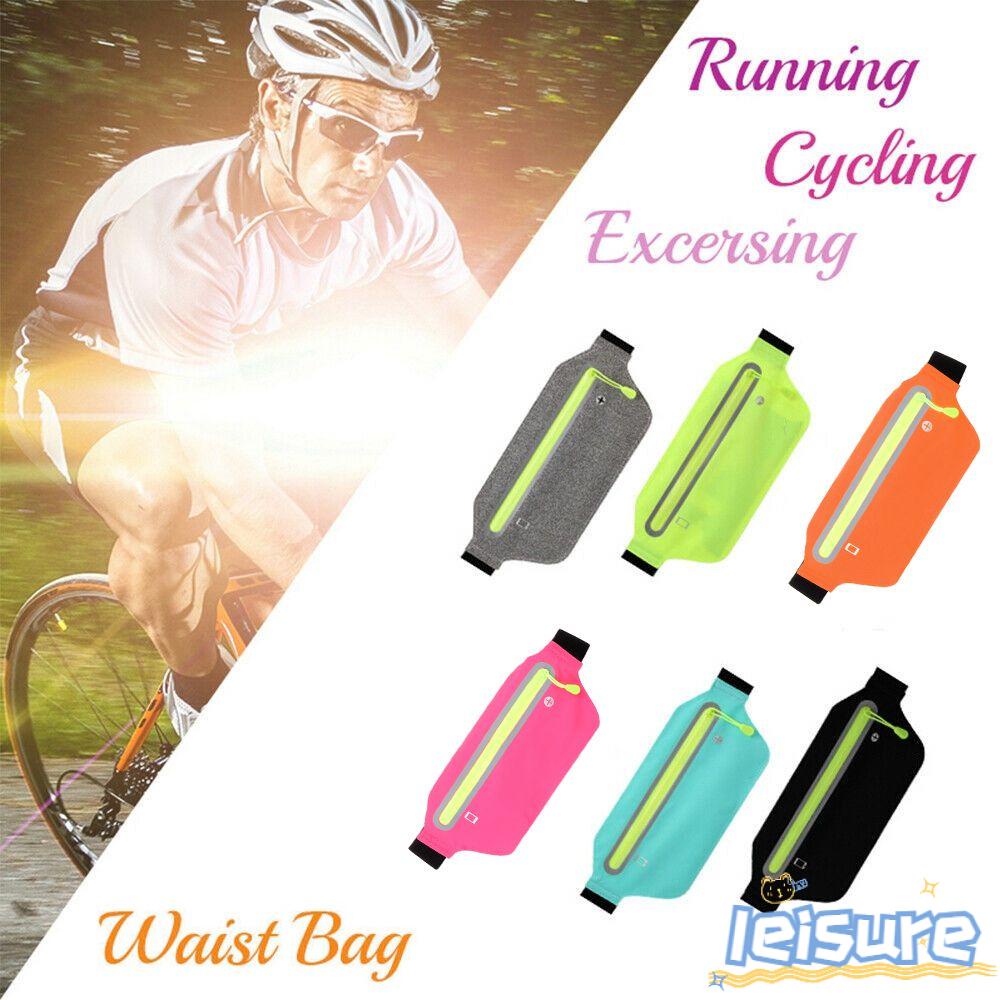 LEISURE Túi Đeo Hông Chạy Bộ Siêu Mỏng Có Khóa Kéo