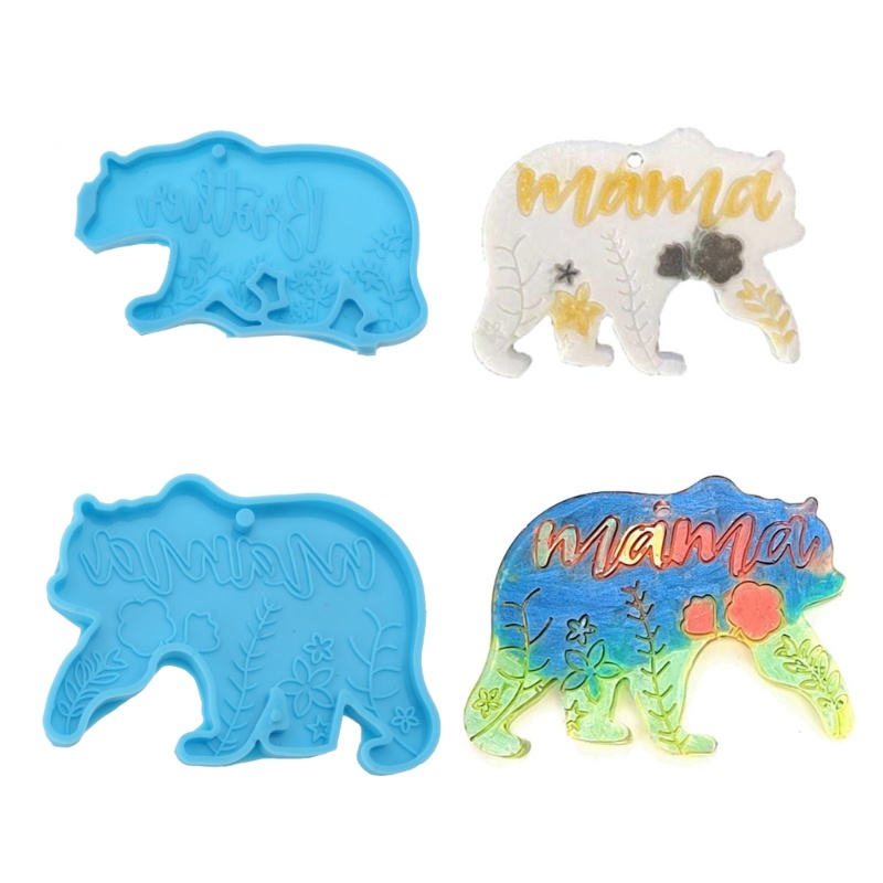 Set 2 Khuôn Silicon Hình Voi Hoạt Hình Dễ Thương Có Lỗ Tự Làm Đồ Thủ Công