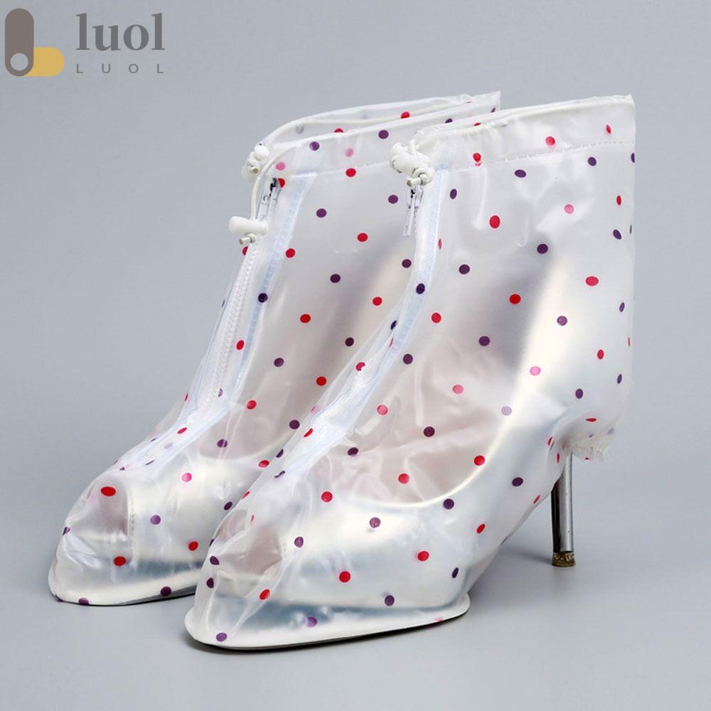 LUOL 1 Cặp Vỏ Bọc Giày Cao Gót Đi Mưa Chống Thấm Nước Họa Tiết Hoa / Chấm Bi Cho Nữ