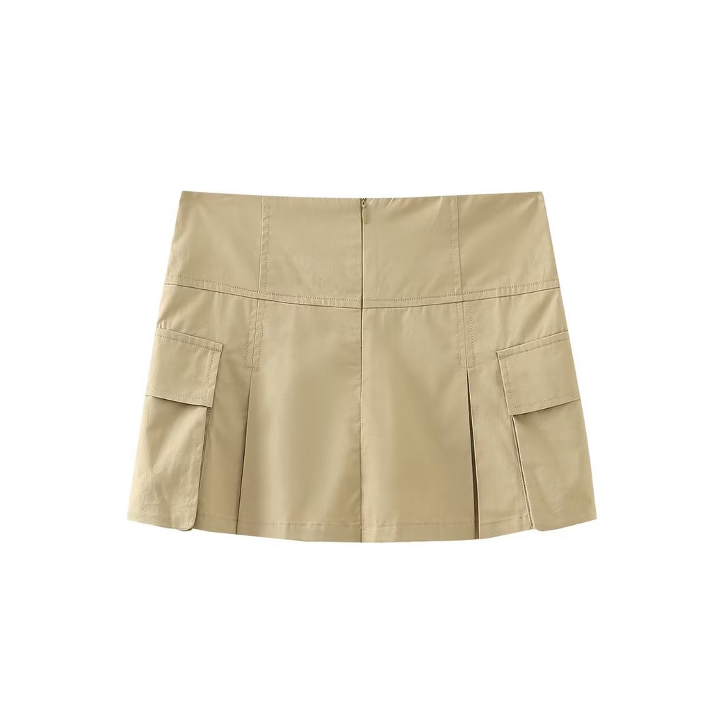 Uibey Chân Váy Lửng Có Túi Màu Trơn Thời Trang 127