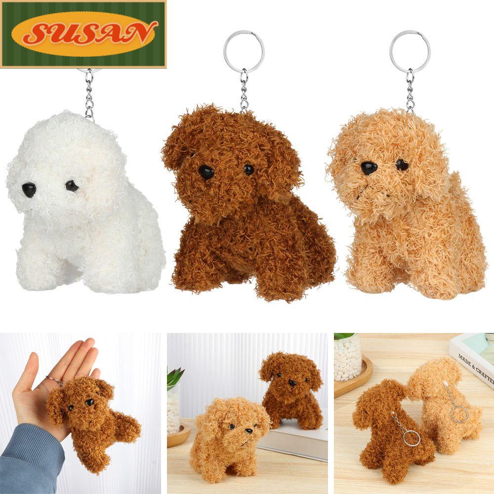 SUSANS Móc Khóa Hình Chú Chó Nhồi Bông Đáng Yêu