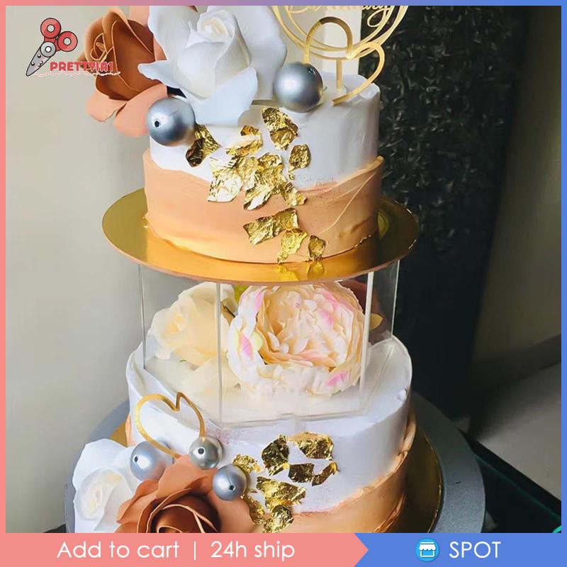 Giá Đỡ Trưng Bày Bánh Kem Hình Lục Giác Bằng Acrylic Trong Suốt